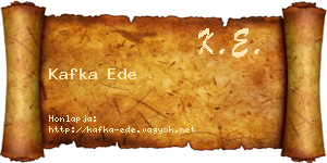 Kafka Ede névjegykártya